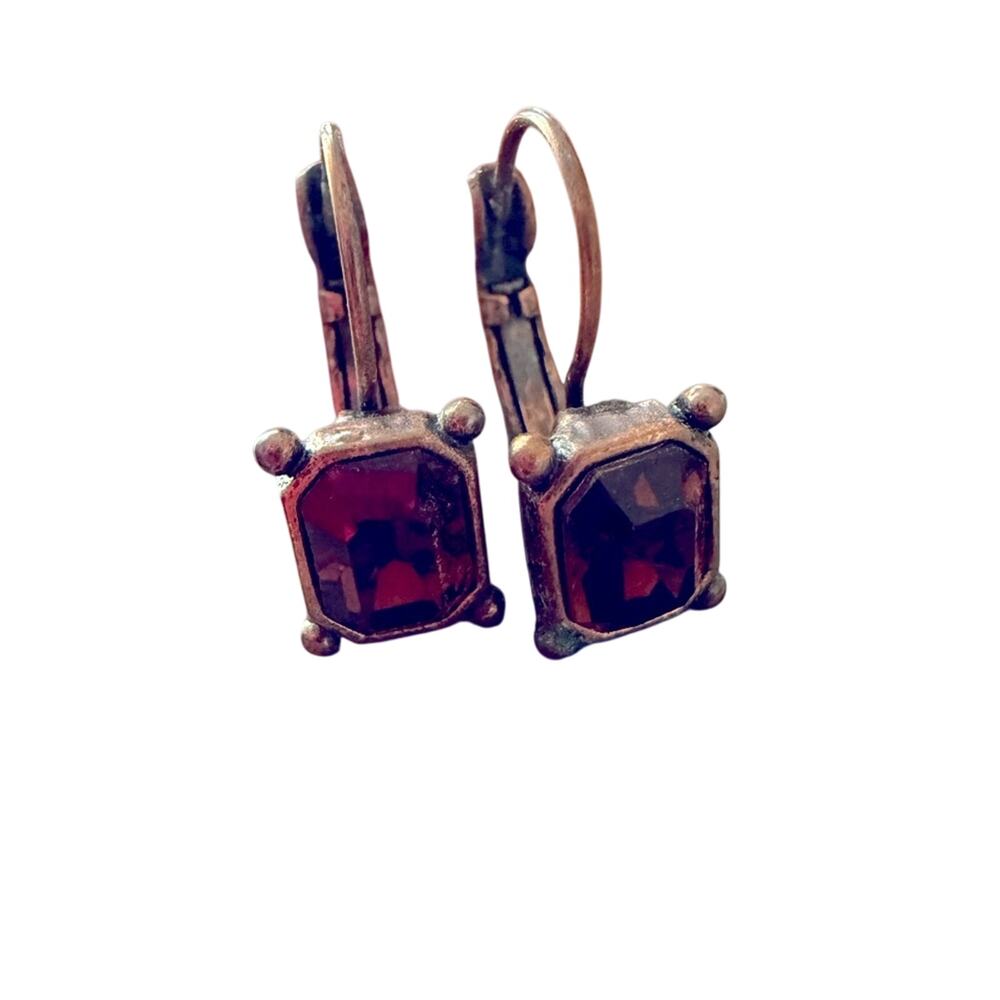 Antique Design Brass Drop Earrings